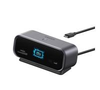 Anker Nano Hub USB C 10 en 1, écran Intelligent, Station à Double écran | Bureau, taux de rafraîchissement élevé, double 2K à 240 Hz, HDMI+DP, USB-C 10 Gb/s, SD/TF, Ethernet, sans chargeur, gris