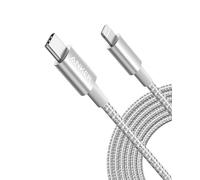 Anker New Nylon USB C to Lightning Cable, Apple MFi Certified for iPhone 14 Series, and More (3m, Silver)