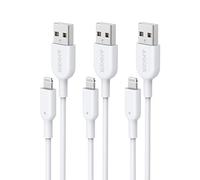 Anker Tech Câbles Lightning Powerline II 91 cm Certifié MFi Lot de 3