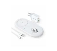 Anker PowerWave+ Station de Chargement 2 en 1 Certifié Qi avec Station D'accueil(Blanc)-
