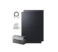 Anker SOLIX kit solaire avec batterie (890 W | 1 600 Wh), Solarbank 2 E1600 Plus (1 600 Wh), 2 panneaux solaires RS40T (445 W), supports, capacité max. 9,6 kWh, installation Plug&Play