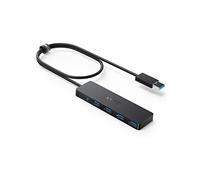 Anker USB 3.0 HUB Powered Very Slim & Very Light 4 Ports, Ultra Slim for MacBook, Mac Pro/Mini, iMac, Surface Pro, XPS, Laptop, USB Flash Drives, Portable Hard Drives and More