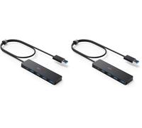 Anker USB 3.0 HUB Powered Very Slim & Very Light 4 Ports, Ultra Slim for MacBook, Mac Pro/Mini, iMac, Surface Pro, XPS, Laptop, USB Flash Drives, Portable Hard Drives and More (Lot de 2)