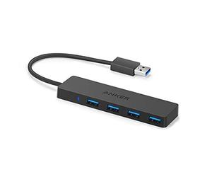 Anker USB 3.0 HUB Powered Very Slim & Very Light 4 Ports, Ultra Slim for MacBook, Mac Pro/Mini, iMac, Surface Pro, XPS, Laptop, USB Flash Drives, Portable Hard Drives and More
