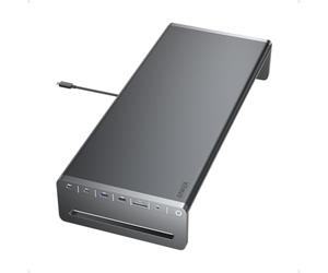 Anker USB C Hub, 10-in-1 Aluminum Monitor Stand with 100W PD, 5Gbps USB Ports, 4K@60Hz HDMI Display, Built-in 3.3 ft Cable, Clutter-Free Desk for MacBook, Dell, and Full-Function USBC Devices