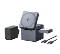 Anker Y1811G11 Chargeur Cube 3-en-1 avec Magsafe pour iPhone/iWatch/Airpod - Chargeur sans Fil Pliable - Recharge Rapide 15 W Max - pour iPhone 15/14/13, Apple Watch 1 à 8/Ultra, AirPods Pro/3/2 (Char