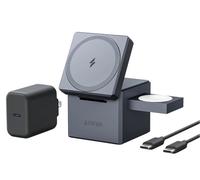 Anker Y1811g11 Chargeur Cube 3-En-1 Avec Magsafe Pour Iphone/Iwatch/Airpod - Chargeur Sans Fil Pliable - Recharge Rapide 15 W Max - Pour Iphone 15/14/13, Apple Watch 1 À 8/Ultra, Airpods Pro/3/2 (Char