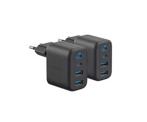 Anker Zolo Adaptateur Mural 4 Ports avec Sortie 50 W Max, 2 Ports USB-C et 2 Ports USB-A, Compact et Stable, pour iPhone 17/16, MacBook, iPad, Pixel, Galaxy, et Plus (câble Non Inclus)