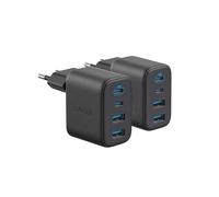 Anker Zolo Adaptateur Mural 4 Ports avec Sortie 50W Max (Câble Non Inclus) | 2 Ports USB C et 2 Ports USB A, Compact et Stable, pour iPhone 17/16, MacBook, iPad, Pixel, Galaxy, et plus