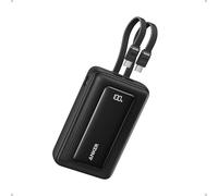 Anker Zolo Batterie Externe 20 000 mAh, Modèle 2025 Amélioré, Charge Rapide 45W Max, avec 2 Câbles USB-C Intégrés, 1 Port USB-C et A, Power Bank Compatible iPhone 17/16/15, Samsung et Plus