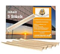 ANKERFEUER 5 mèches de 12 cm en 100 % coton - Fil rouge de 12,5 mm de large - Compatible avec la lanterne tempête Feuerhand 276 et d'autres lanternes à pétrole, découpables, sûres, flamme calme