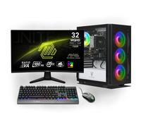 Ankermann-PC Starter Gaming Bundle | AMD Ryzen 7 5700X | Nvidia GeForce RTX 5060 8Go | 16Go RAM | 1To NVMe SSD | Windows 11 | WiFi | MSI MAG 32 Pouces Curved WQHD Gaming Monitor | MSI VIGOR GK30 Combo