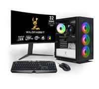 Ankermann-PC Starter Gaming Bundle | AMD Ryzen 7 5700X | Nvidia GeForce RTX 5060 Ti 8Go | 16Go RAM | 1To NVMe SSD | Windows 11 | WiFi | Wildrabbit GMX 32 Pouces WQHD LCD Gaming Moniteur | Clavier alle