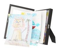 ANKERPUNKT cadre dessin enfant à changer - Noir - Pour jusqu'à 100 images peintes - Dessins - Cadre artistique pour enfants - Ouverture avant - Cadeaux pour maman, papa, grand-mère, grand-père
