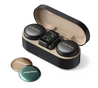 AnkerWork M650 Microphone Lavalier sans fil, réduction professionnelle du bruit, coque magnétique, extracteur 2 canaux, batterie 15 K, vlogs et flux en direct, ne convient pas pour les conférences