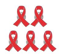 Ankexin Lot de 5 broches en forme de ruban pour femme en alliage pour sensibilisation au cancer du sein et au sida, Size reference picture, Métal