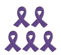 Ankexin Lot de 5 broches pour femme en forme de ruban en alliage, pour sensibilisation au cancer du sein et au sida, Size reference picture, Métal