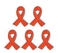 Ankexin Lot de 5 broches pour femme en forme de ruban en alliage, pour sensibilisation au cancer du sein et au sida, Size reference picture, Métal