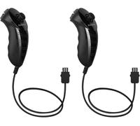 Ankey 2 Packs Nunchuk Nunchuck contrôleur de Jeu Vidéo à Distance pour Nintendo Wii Console Wii U Noir