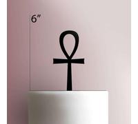 Ankh Décoration de gâteau en acrylique Rouge 15,2 cm de large