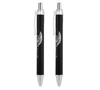 Ankh Lot de 2 stylos à bille rétractables avec ailettes 0,5 mm Encre lisse Noir