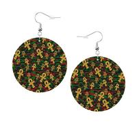 Ankh Rouge Et Verte, Symbole Des Dieux Égyptiens Femme Boucles D'Oreilles Faux Cuir Pendantes Dangle