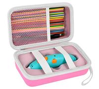 ANKHOH Étui compatible avec 3Doodler Start+ Essentials (2025) pour stylos 3D pour enfants, support de rangement pour recharge de filament d'impression et chargeur micro-USB (boîte uniquement), rose