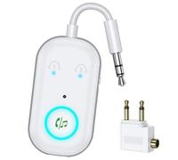 Ankilo Adaptateur Bluetooth 5.3 pour Avion - Adaptateur Bluetooth 2 en 1 avec Avion, TV, répartiteur stéréo - pour Casque MP3/MP4, Haut-Parleur HiFi, Ordinateur Portable, TV, Blanc