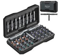 Ankilo Jeu de tournevis magnétiques 42 en 1 - Kit de tournevis à cliquet manuel - Kit magnétique multi-embouts avec poignée à cliquet amovible -Grey Black