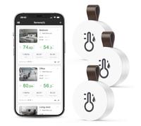 Ankilo Lot de 3 thermomètres hygromètres sans fil Bluetooth avec application Smart Sensor - Thermomètre numérique avec exportation de données pour maison, garage, chambre de bébé