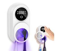 Ankilo Porte-Brosse à Dents stérilisateur UV, avec lumière UV et sèche-Linge, détection Automatique de Rotation, écran LED, Support Mural pour Brosse à Dents électrique, pour 2 Fentes de Brosse à