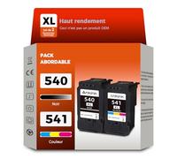 ANKINK Cartouche d'encre Compatible pour Canon PG 540XL CL 541XL PG540 CL541 Encre 540 541 XL pour MG2450 MG2550 MG2550s MG2950 TR4550 TR4650 TS3150 IP2850 MX495 MG3050 TS205 Noir Couleur 2 Pack