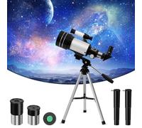 Ankishi Télescope astronomique portable astronomique pour enfants débutants - Diaphragme de 70 mm - Télescope à lentilles avec trépied extensible - Support de téléphone - Filtre lunaire