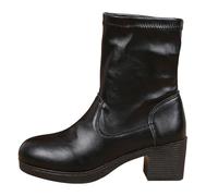 Ankle Boots Bottes de cowboy en cuir pour femme Bottes d'hiver Western Cowboy Courtes Bottes de cowboy confortables Bottines courtes Bottines d'extérieur confortables, Noir , 41 EU