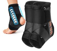 Ankle Brace for Men Women with Auto-adaptive Side Pads,Quick-Adjust Figure 8 Ankle Support Brace, Lightweight In-Shoe Lace Up Ankle Stabilizer for Sprained Ankle,Injury Recovery,Sports (2pcs)