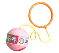 Ankle Skip Ball, Led Jump Ring, Lightweight Adjustable Fit Portable Abs Material Balance Training Interactive Play, Kids Skip Ball for Teens Adults Girls Garden Backyard School, 30.7Inches, Pink