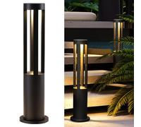 AnKooAnr Éclairage de Voie Moderne LED cylindrique Paysage Chemin lumière Noir extérieur étanche Paysage lumière en aluminium antirouille extérieur lampadaire pour Jardin pelouse Cour décoration