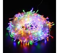 ANKOUJA Guirlande lumineuse LED pour l'intérieur et l'extérieur, guirlande lumineuse sphérique blanc chaud alimentation 100 lumières pour jardin, Noël, mariage, sapin de Noël avec 8 modes (11 m)