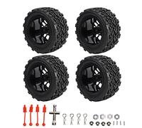 ANKROYU 1/10 à échelle RC RC Pneus de camion de parcours Haute performance Roues de pneus noirs en caoutchouc durable en caoutchouc durable pour Traxxas Slash 1/10 Remote Control C
