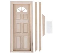 ANKROYU 1:12 Mini Porte En Bois Bricolage Mini Maison De Poupée Porte En Bois Simulée Porte En Bois De Couleur Vive Exquise(Porte à six panneaux)