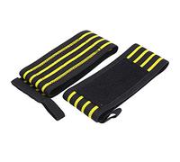ANKROYU 1 paire de bandes de poignet d'haltérophilie, attelle de soutien robuste avec boucle élastique pour le pouce, fermeture ultra large pour entraînement en salle de sport, sou (Jaune Noir)