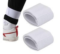 ANKROYU 1 Paire de Bandes Élastiques de Fixation pour Pantalon, Élastique Velcro Réglable pour Serrage des Jambes et Manches, Sangles pour Cyclisme et Pêche(Blanc)