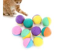 ANKROYU 10 Pcs Chat Latex Balles Jouets, Couleurs Aléatoires Pet Chat Chaton Jouer Jouet Balles en Latex, Coloré Mousse Balle Gratter Jouer Jouet Interactif Chaser Teaser Jouets pour Chiot Kitty Anim