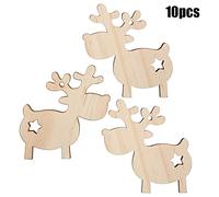 ANKROYU 10 pièces assiettes suspendues en bois Kit de bricolage ornements d'arbre de noël décor de fête de vacances décorations en bois faites à la main avec corde de chanvre pour (4)