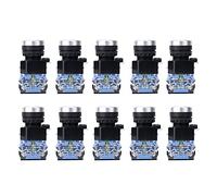 ANKROYU 10 pièces BEM38 11 réinitialisation automatique 22mm interrupteur à bouton-poussoir 1 ouvert 1 fermeture contact en alliage d'argent pour les systèmes de contrôle électriqu (Verte)