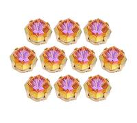 ANKROYU 10 pièces griffe de couture diamant dos plat en verre haute brillance pierres décoratives pour accessoires de vêtements décoration de maison fournitures de fête K9 10mm (violet rouge jaune