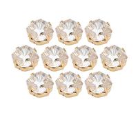 ANKROYU 10 pièces griffe de couture diamant dos plat en verre haute brillance pierres décoratives pour accessoires de vêtements décoration de maison fournitures de fête K9 10mm (Champagne)