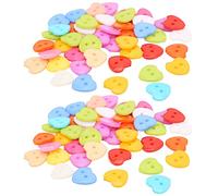 ANKROYU 100 boutons de couture en forme de cœur, 2 trous, couleurs vives et résistantes, pour la confection de vêtements faits main, le scrapbooking et autres projets artistiques. (15 mm)