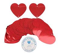 ANKROYU 100pcs Confettis en Forme de Coeur Rouge en Plastique Décoration de Fête de Mariage Saupoudrer des Confettis de Table pour Anniversaire Saint Valentin Douche Paillettes Déc (Rouge)