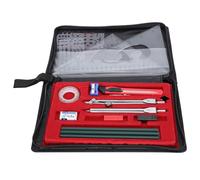 ANKROYU 17 pièces ensemble de géométrie professionnel outils de dessin en acier inoxydable avec boussole en métal règles de rapporteur crayons pour étudiants ingénieurs architectes